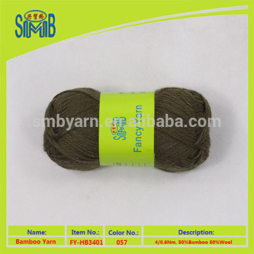 Topdyed yarn supplier organic bamboo yarn with 50% wool blended for handmade crocheting in wholesale