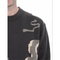 قميص بلوز Crewneck مع نمط هندسي مخصص