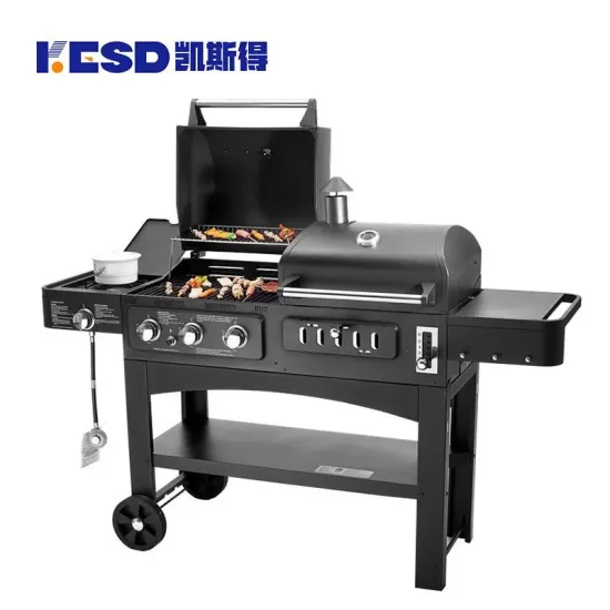 Garden Barbecue Grill Trolley Outdoor BBQ Rotisserie Grill Easy Assembled BBQ Smoker Oven Large Size Grill Machine