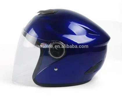 blue half face helmet