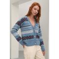 Women's cashmere ribbed short cardigan