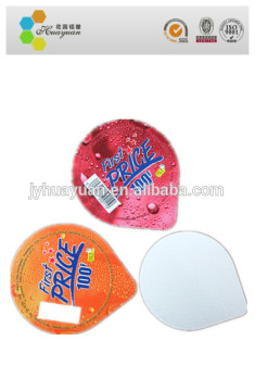 No Foil Die Cut Lids / Printed Plastic Pre cut lid