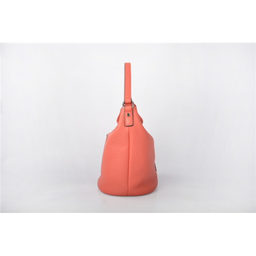 Bolso bandolera de cuero genuino con cremallera y cubo