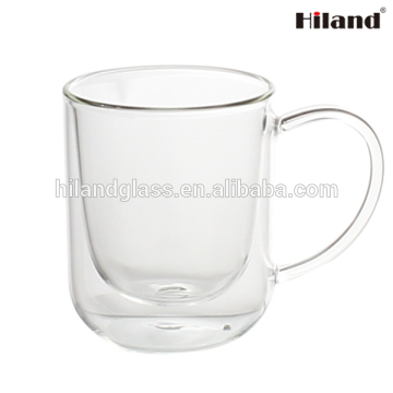 Promotional 270ml double wall borosilicate glass tea cup