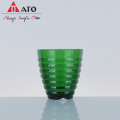 Eco-Friendly Machine-made Clear Stem Green Wine Glass cup