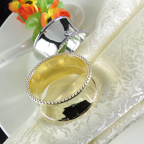 12pcs/lot High quality napkin ring restaurant set napkin buckle gold silver round metal napkin ring towel ring desktop decoratio