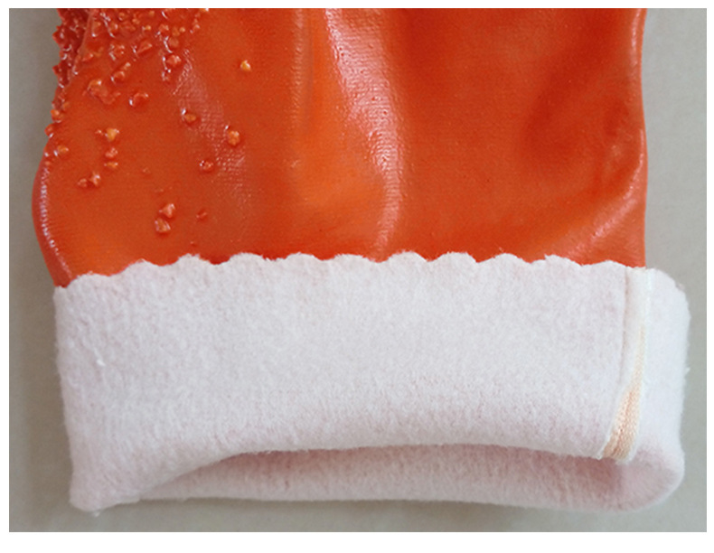 Orange pellet gloves for cold protection