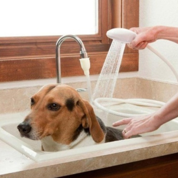 1.3m Dogs Cats Shower Head Spray Drains Strainer Pet Bath Hose Sink Washing Hair Pet Hair Wash Bathroom Accessories