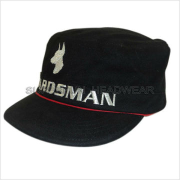 silver color embrodiery logo flat top hats