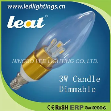 3W LED Trigeminal lamp E14 LED candle light e14 dimmable from china