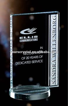 hot selling crystal jade glass trophy and awards with laser engraved for souvenir and gift(R-0894