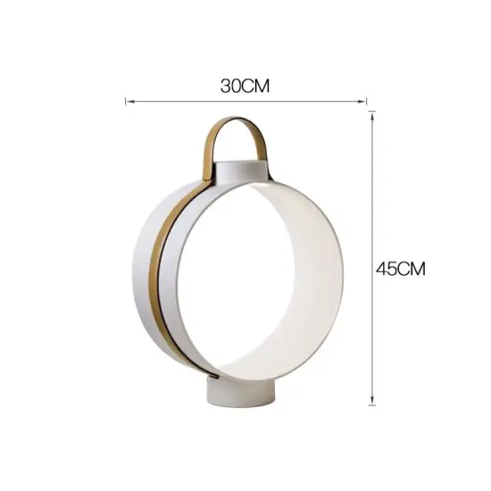 INSHINE Round White Brass Table Lamp