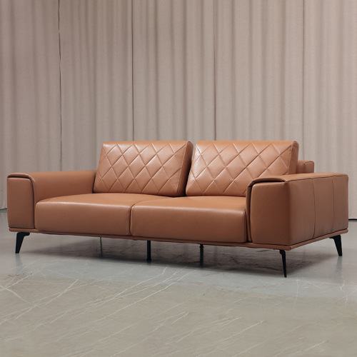 Sofa Kulit Bijian Atas Mewah Light Eropah