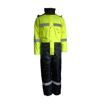 Coveralls with 300D high-visibility oxford/PU fabric, comfortable, waterproof and windproof
