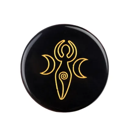 Decorative Black Obsidian Gemstone Coasters: Semi-Precious Stone Home Crafts