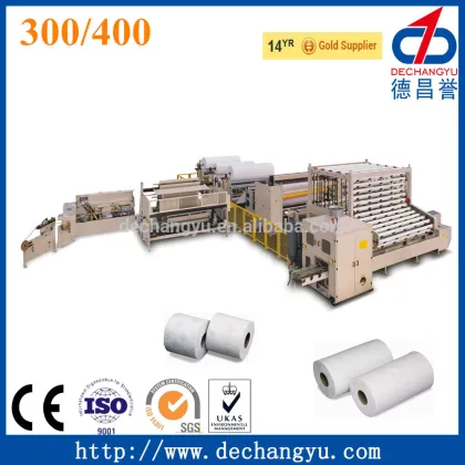 300/400 3 ply toilet paper rewinder machine for toilet paper,toilet paper color glue machine