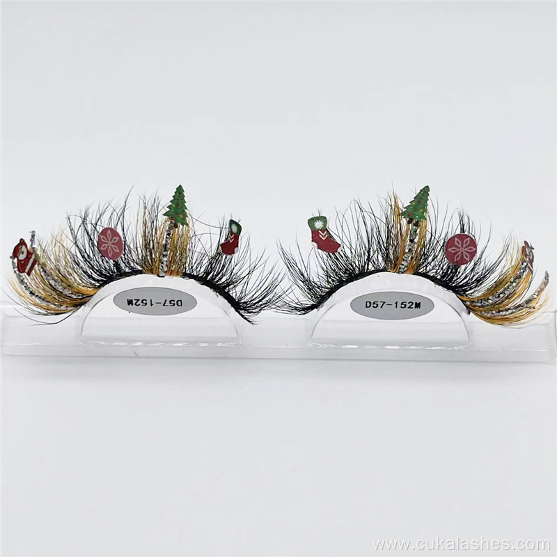 christmas false eyelashes tree glitter lashes for christmas