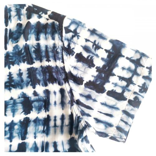 Men Casual Rayon Tie Dyed Short Sleeve Shirt