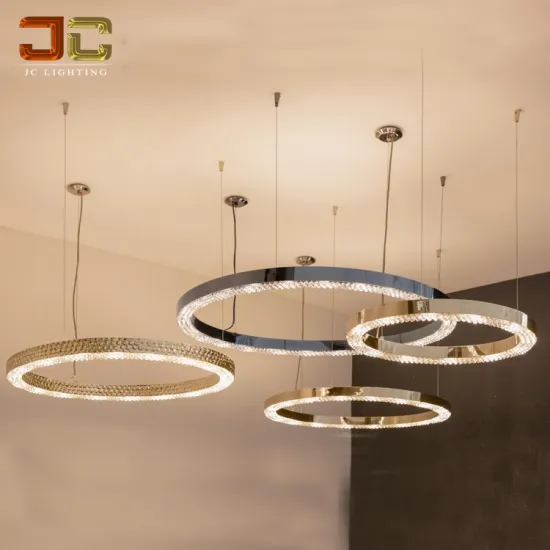 JC LIGHTING Brushed Brass Saloon Room Chandelier Nordic Style Ring Hanging Lights for Residential Projects