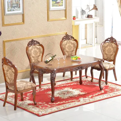 Antique Dining Table Solid Wood royal design dining table set