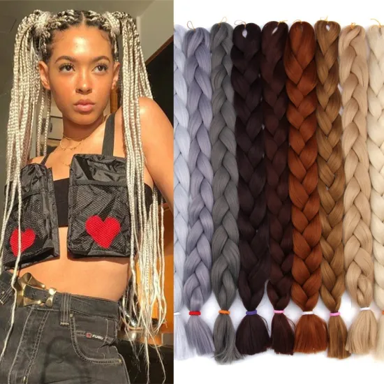 AliLeader Hot Selling Ultra Jumbo Braiding Hair 165g African Crochet Braids Hair X pression 82 Inch Synthetic Hair Extensions