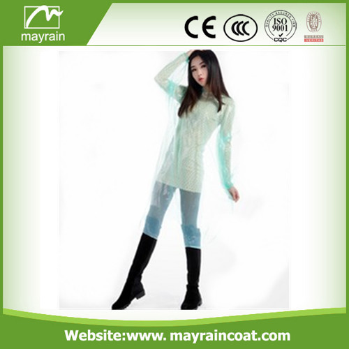Full Printing Adult PE Raincoat