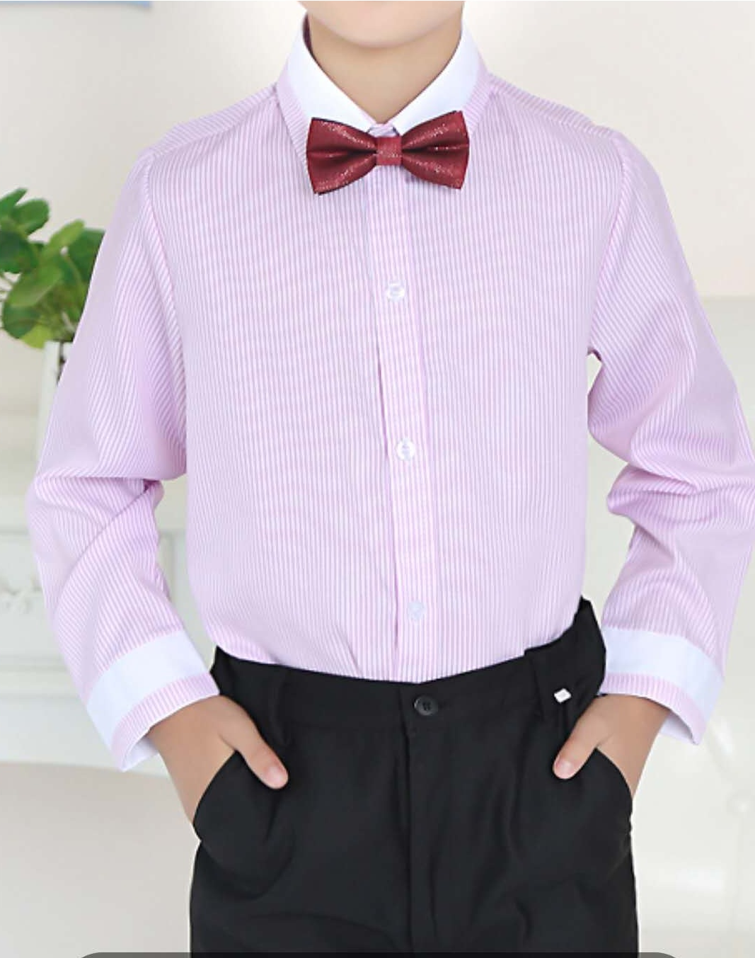 boys pink stripe uniform