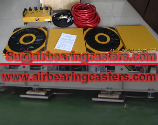Air bearings for transporting heavy cargo with detailed