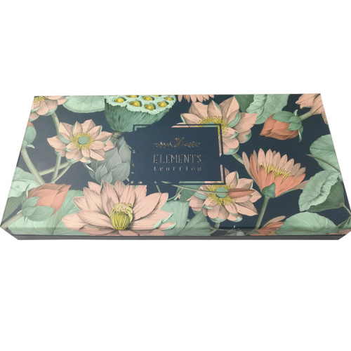 Elegant recycled chocolate lid base packaging box