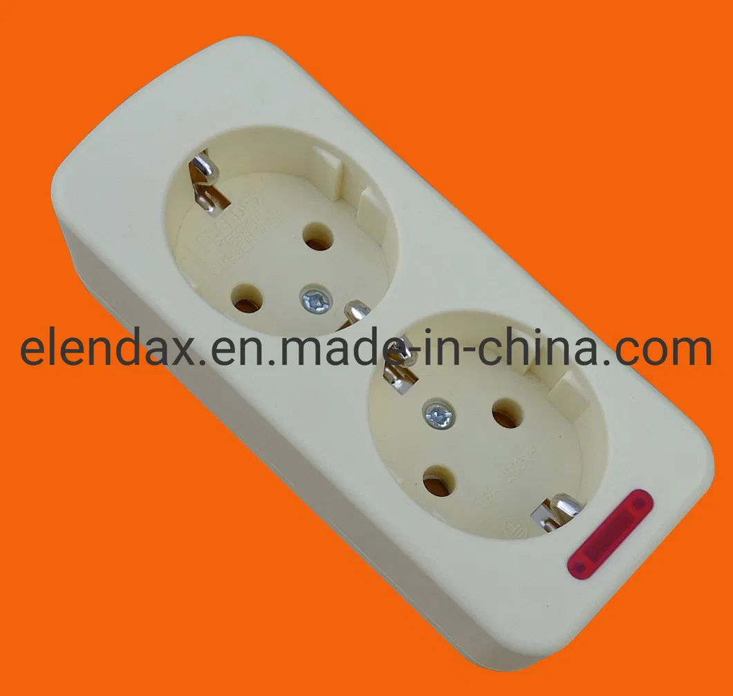 2-контактная удлинительная розетка европейского стандарта, 10/16 А (E5002E)