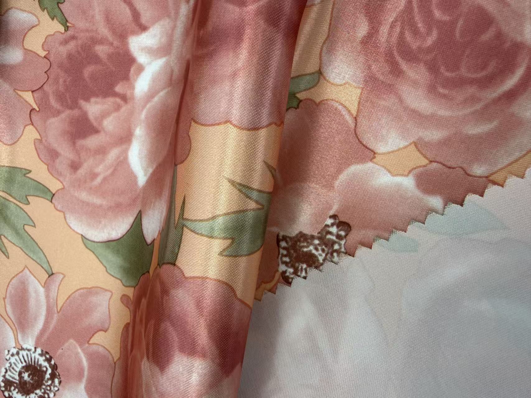 satin flower print