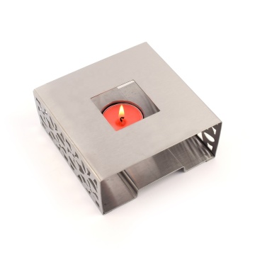 Square Stainless Steel Tea Warmer with Tealight Candle