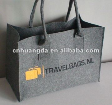 Grey felt bag with logo printing