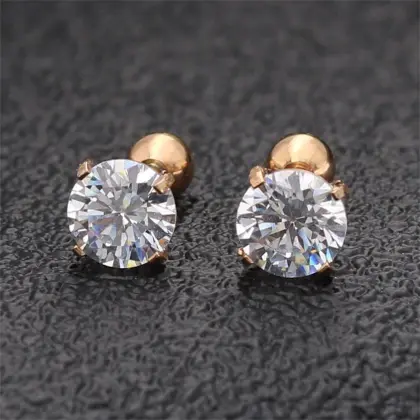 High Quality Diamond Cubic Oxide Stud Stud Earrings