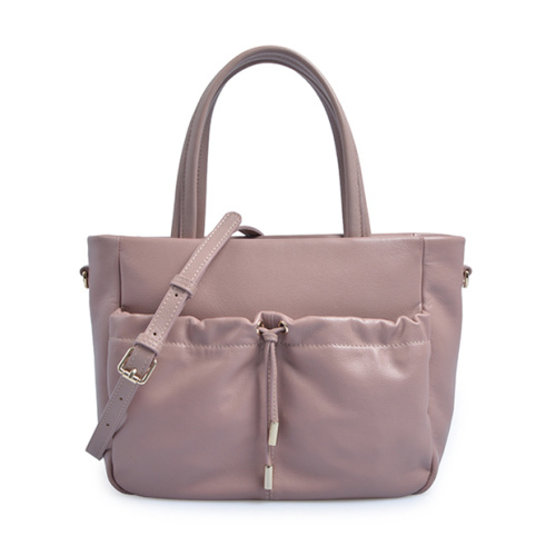 Mercer Pebbled Leather Top Griff Flap Tote Bag