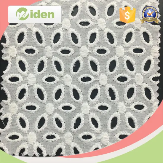 100% Cotton Eyelet Lace Fabric for Clothing
