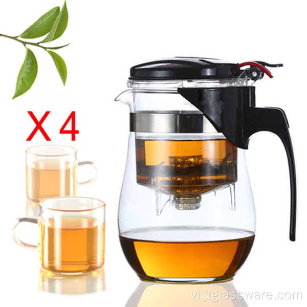 Máy pha trà lá rời với ấm trà thủy tinh