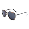 Aviator Metal Wooden Sunglasses