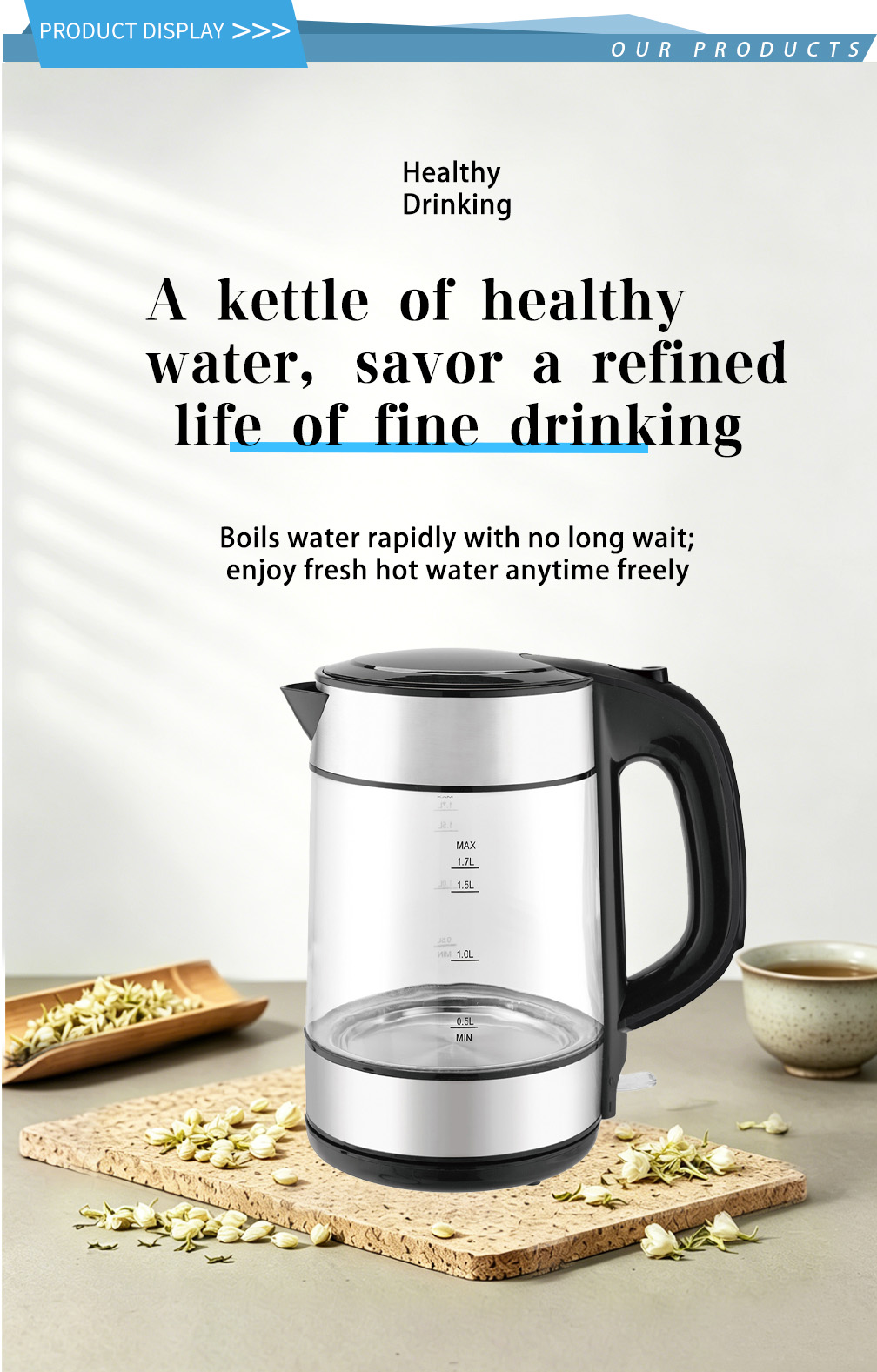 Glass Kettle FK-1509 1
