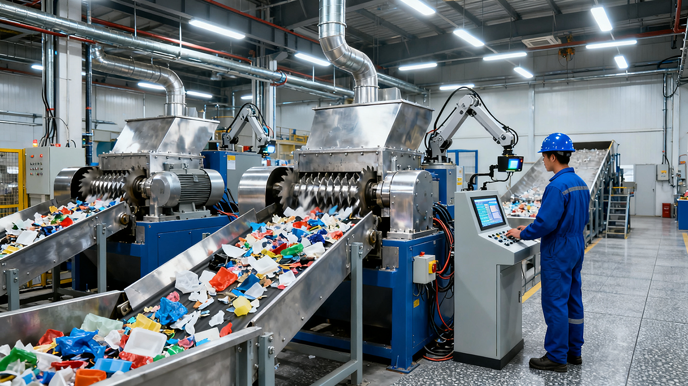 shredder blade assembly line