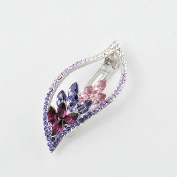 leaf shape fashion zinc-alloy hair clip with shining Swarovski sto