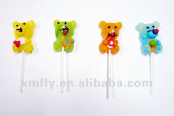 Bear shape soft jelly pops candy