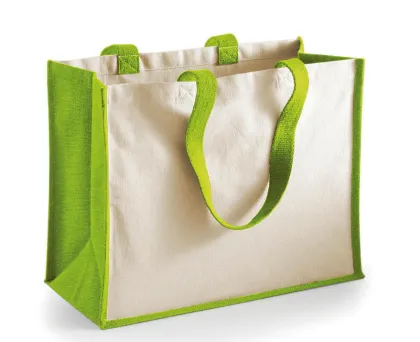 Wholesale light green jute gift handbag