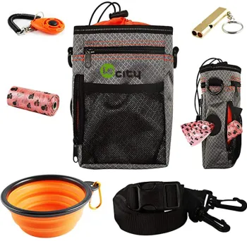 LE CITY Dog Treat Training Pouch: Large Capacity for Pet Toys and Poop Bags