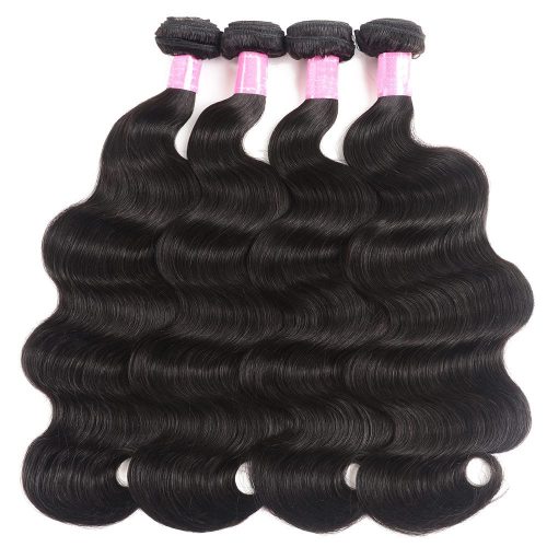 Paquetes de ondas corporales con paquetes de cabello peruano de cierre con cierre Remy 100% Bundles de cabello humano con cierre