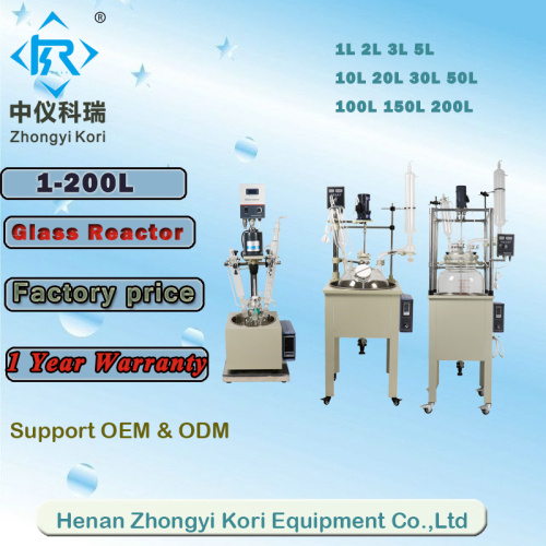 Reactor de vidrio de una capa de laboratorio 5l