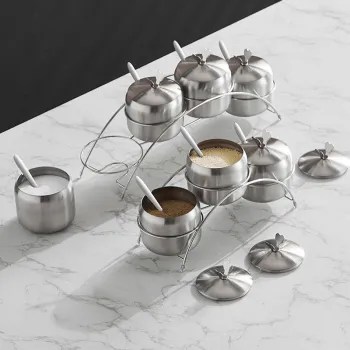Hot Sale Stainless Steel Salt and Pepper Shaker Set with Sugar and Creamer Pots