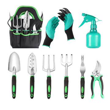 9-Piece Garden Shovel Aluminum Alloy Set: Comprehensive Hand Tools for Home Gardening with Two-Color Handle