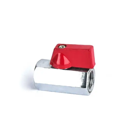 Forged Brass Mini Ball valve Chrome Plated with 1/2"  inch  Female Thread ball valve Aluminium butterfly Handle