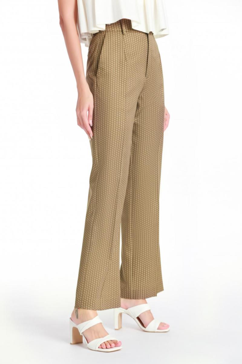 Ladies Printed Straight-leg Trousers